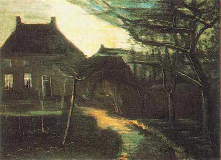 The Parsonage At Nuenen By Moonlight